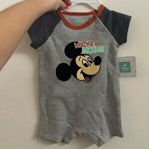 NWT Disney Baby Mickey Mouse 3-6 Months shorts one piece romper